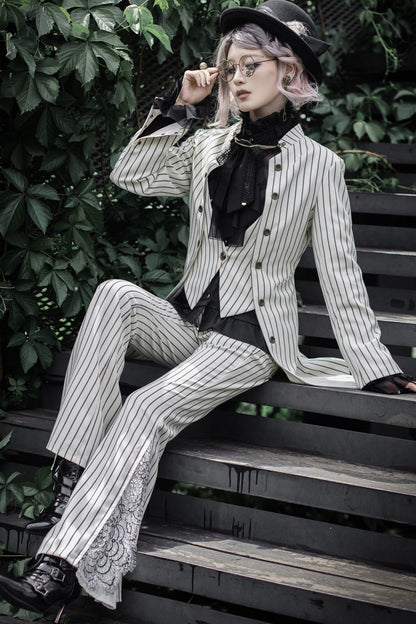 Striped Flared Suit Pants