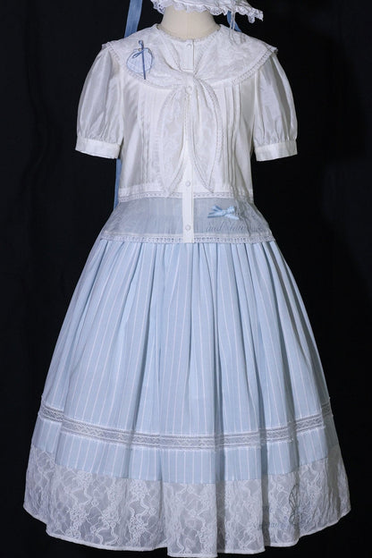 Blue Marine Fairy Lace Lolita Dress + Top + Skirt