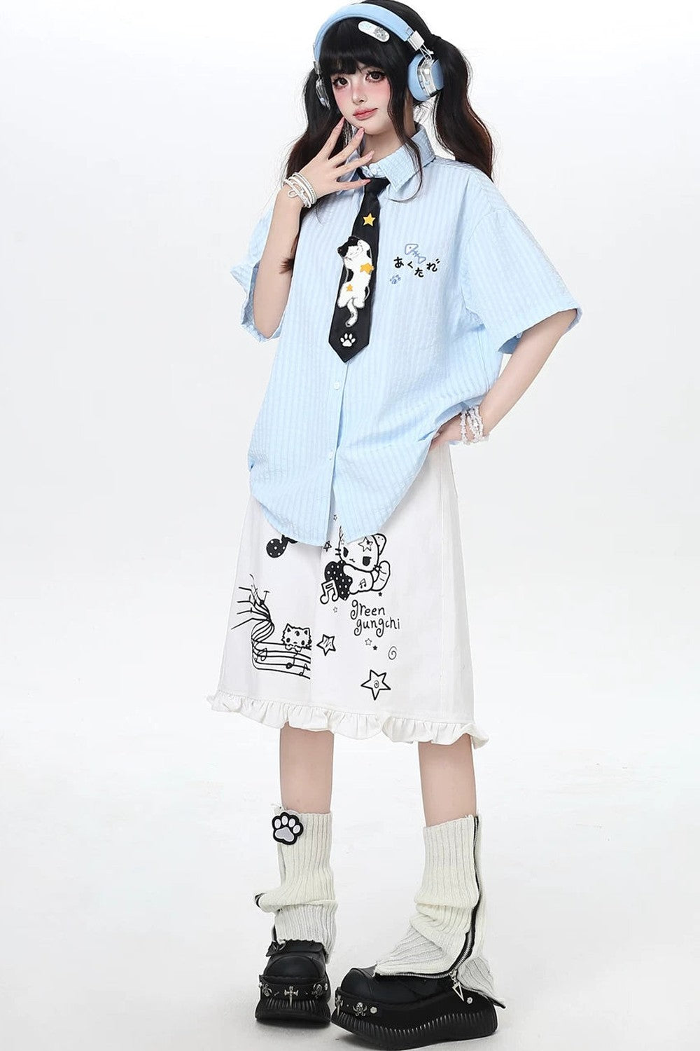 Embroidered Cat Blouse