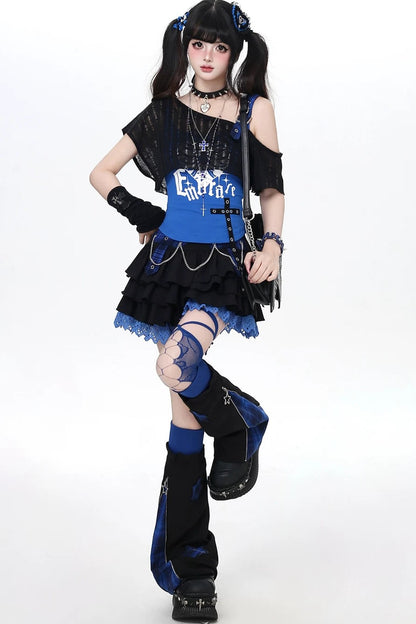 Subculture Y2K Vest + T-Shirt + Skirt