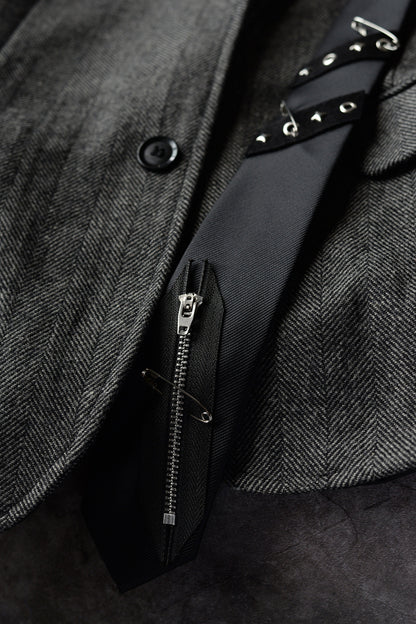 Zipper Decorative Necktie