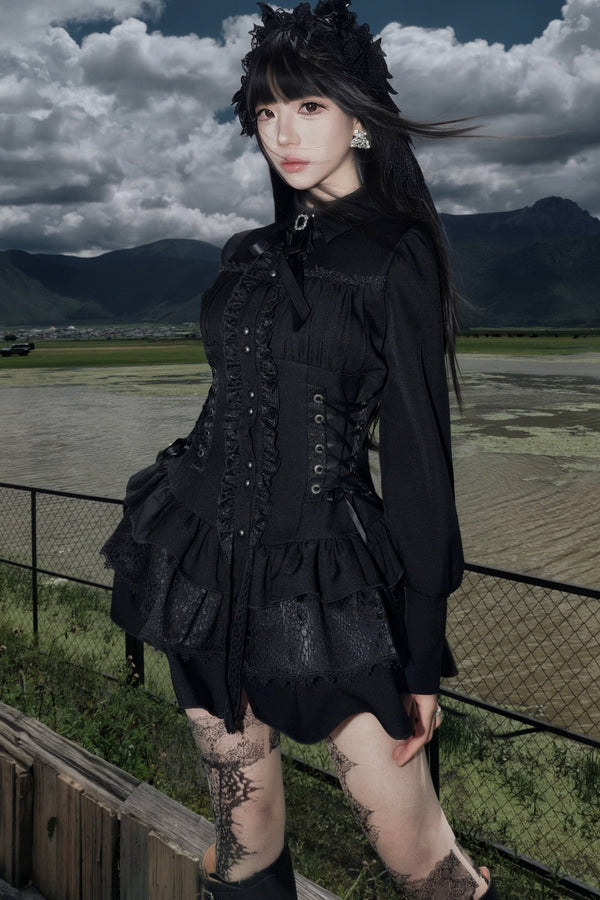 Gothic Patchwork Corset Dress