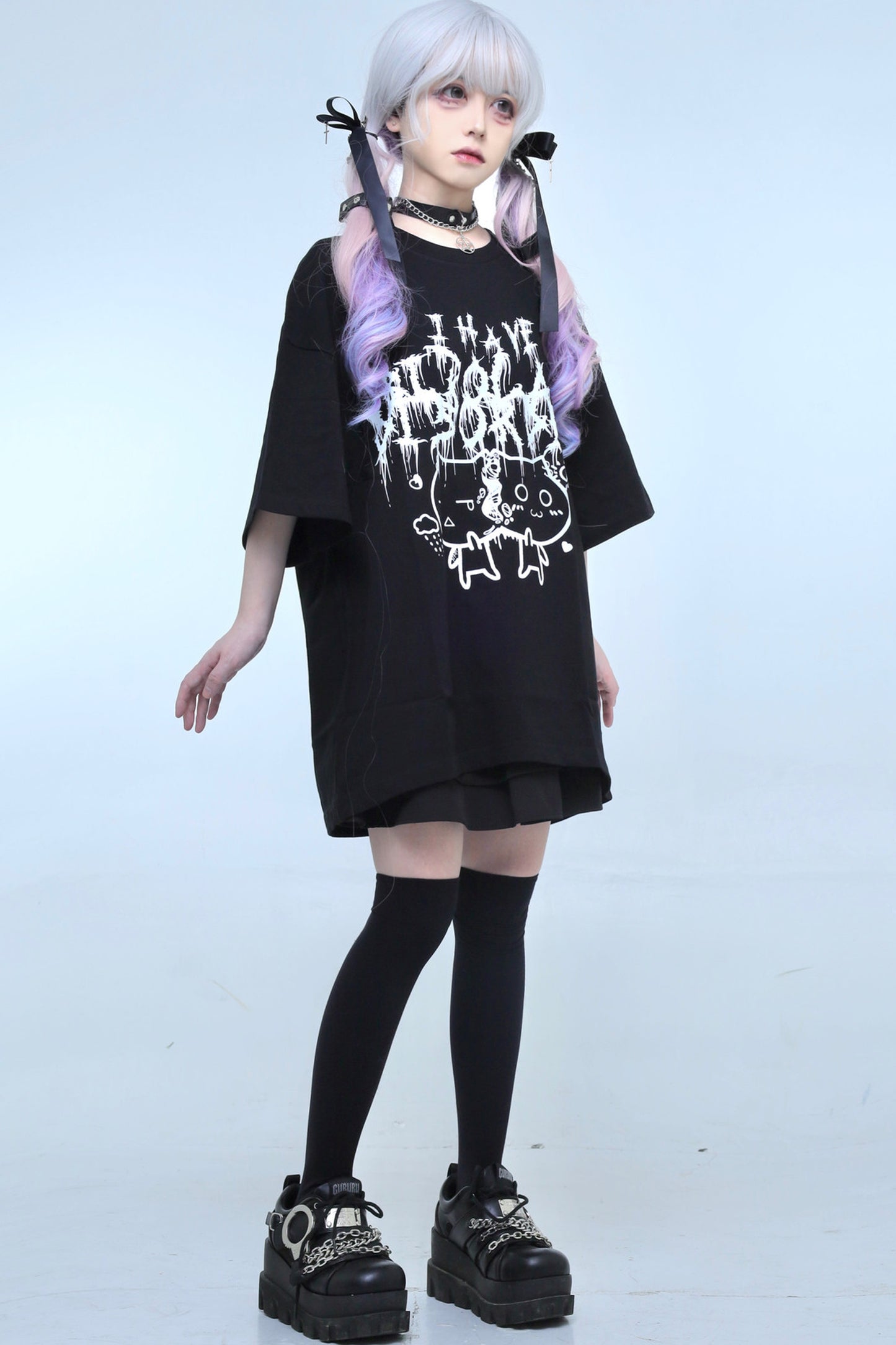 病みかわツインキャットTシャツ