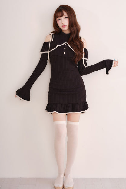Set con abito gilet in maglia e top