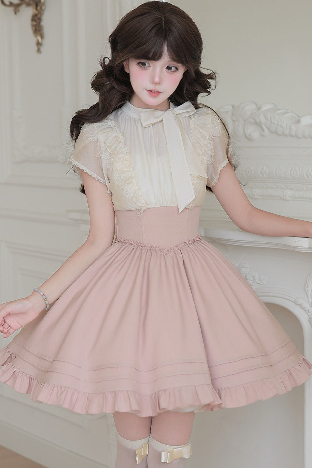 Blush Corset Ruffle Dress