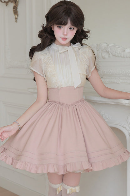 Blush Corset Ruffle Dress