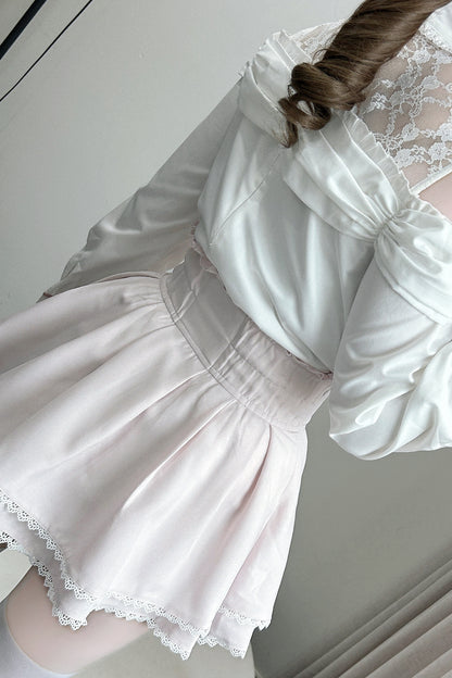 Japanese Lace Tencel Shirt And Skirt Set