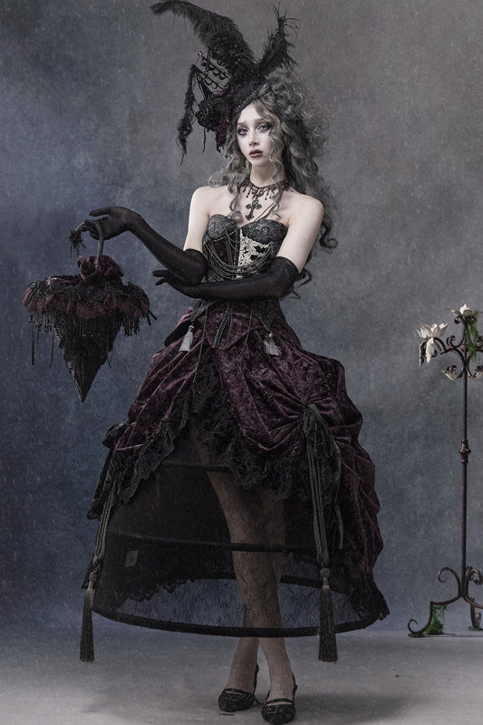 Gothic Purple Layered Skirt Set-Up