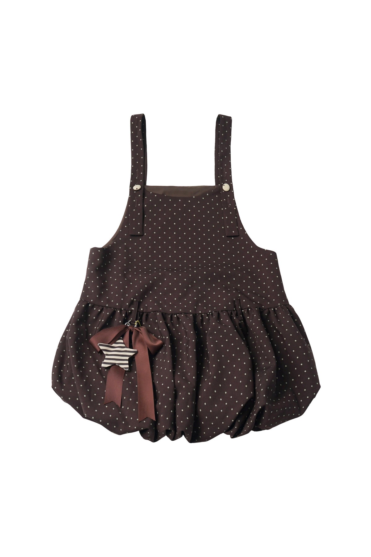Polka Dot Floral Bud Suspender Dress and Long Sleeve Set-Up