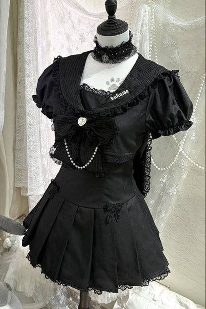 Sweet Gothic Sailor Lace Dress