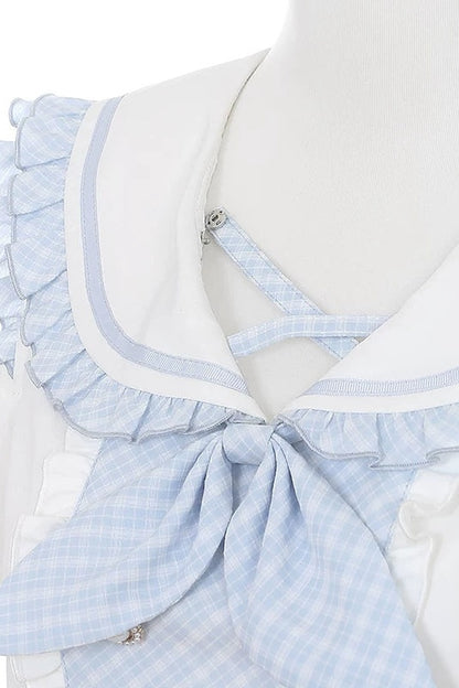 Aqua Off-Shoulder Top and Cake Skirt Set-Up