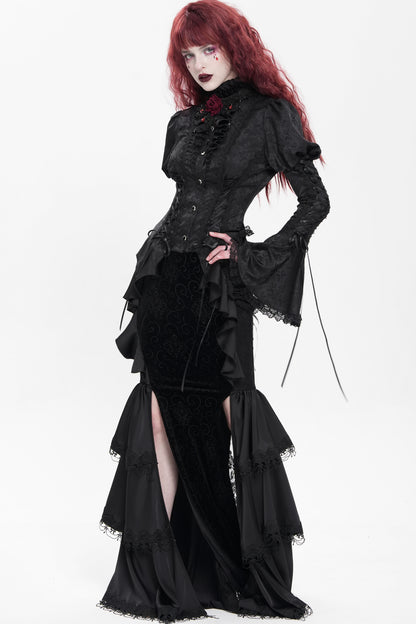 Chemise gothique à laçage et manches princesse