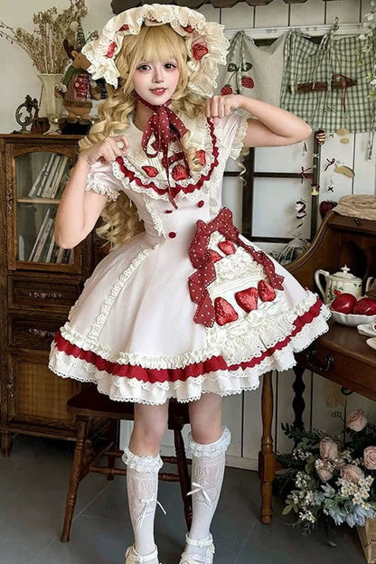 Robe lolita coupe ample gâteau aux fraises