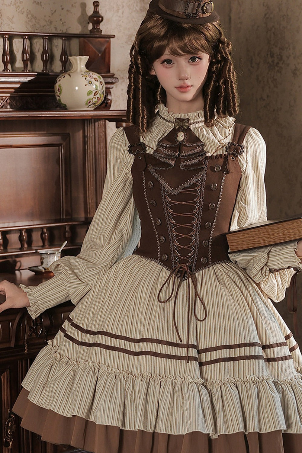 Gerüschtes Two-Way-Kleid mit Accessoire-Set