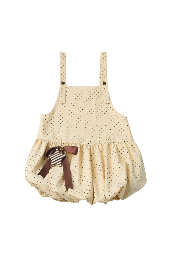 Polka Dot Floral Bud Suspender Dress and Long Sleeve Set-Up