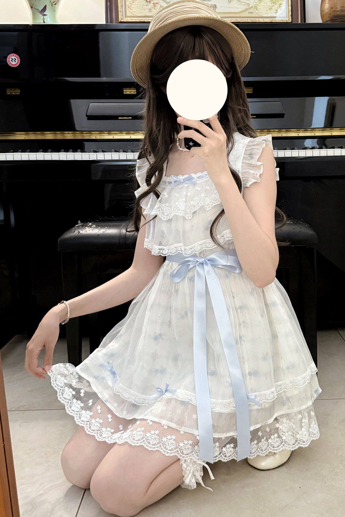Milchblaues Engel-Lolita-Kleid