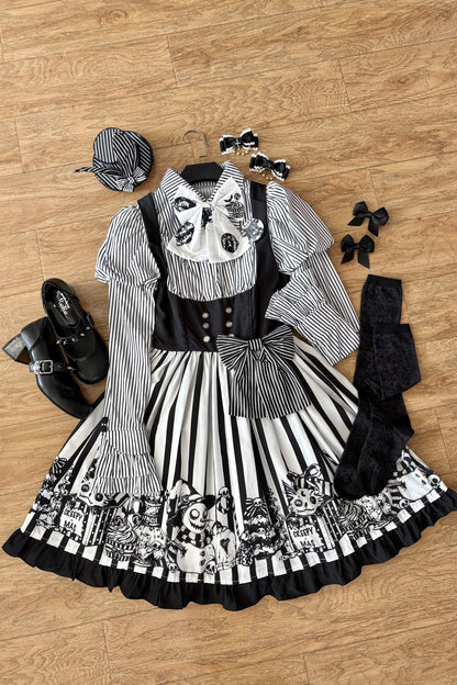 Weird Christmas Doll Bear Jsk Bustier Dress and Shirt Set-Up