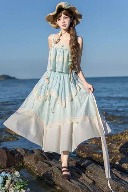 Twin Camisole And Irregular Hem Skirt Set-Up