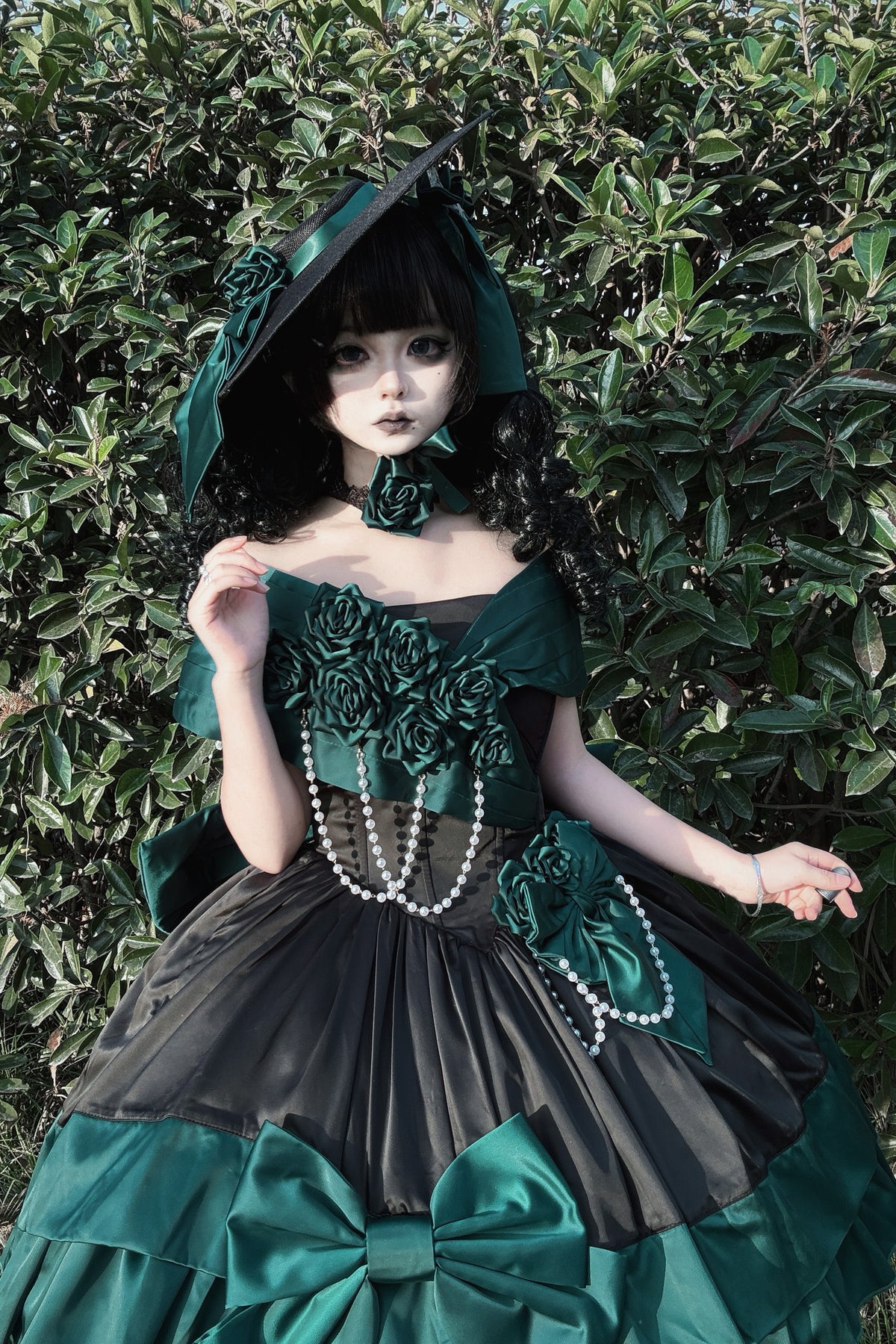 Dark Green Rose Lolita Dress