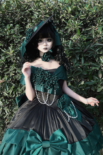 Dark Green Rose Lolita Dress