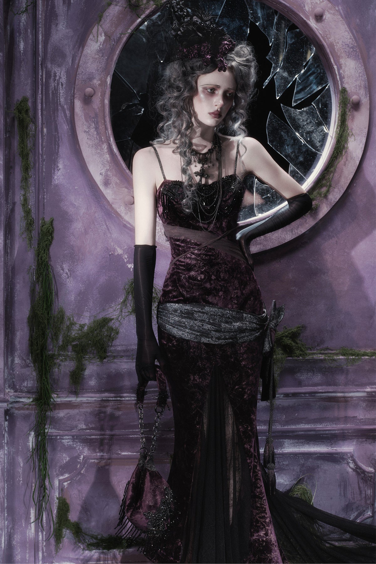 Robe sirène gothique en velours