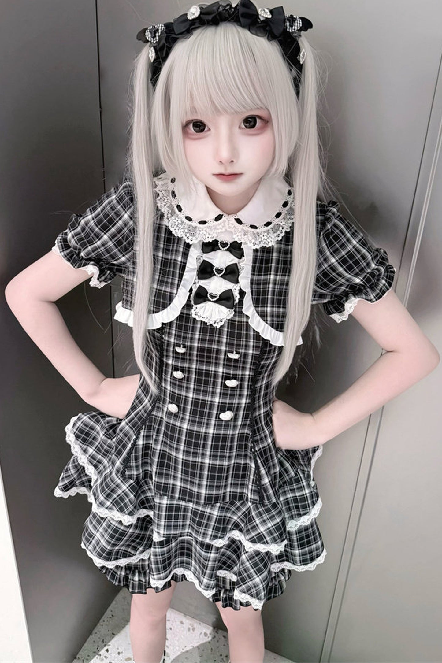 Checked Doll Jirai Kei Dress + Shorts