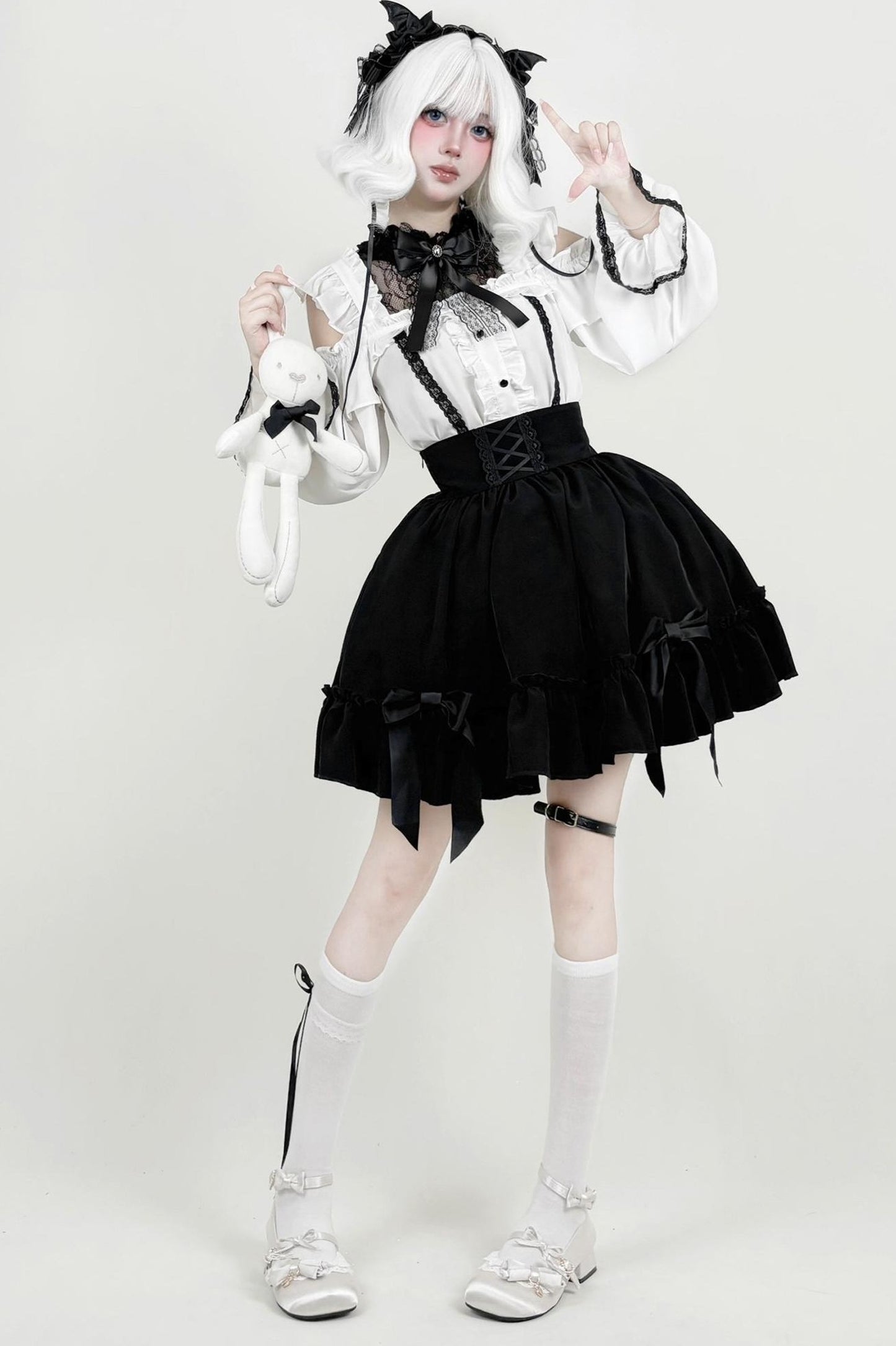 Gothic Lace Shirt + Lace Skirt