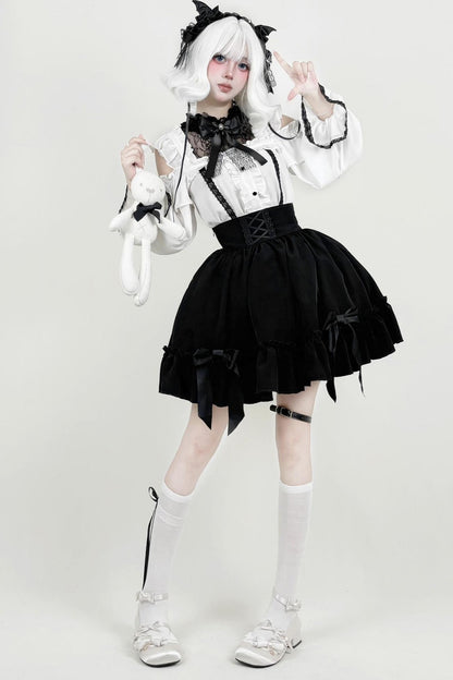 Gothic Lace Shirt + Lace Skirt