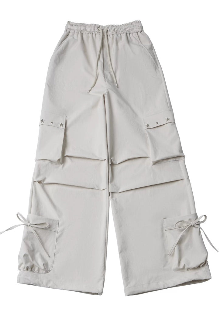 Studded Gathered Cargo Pants
