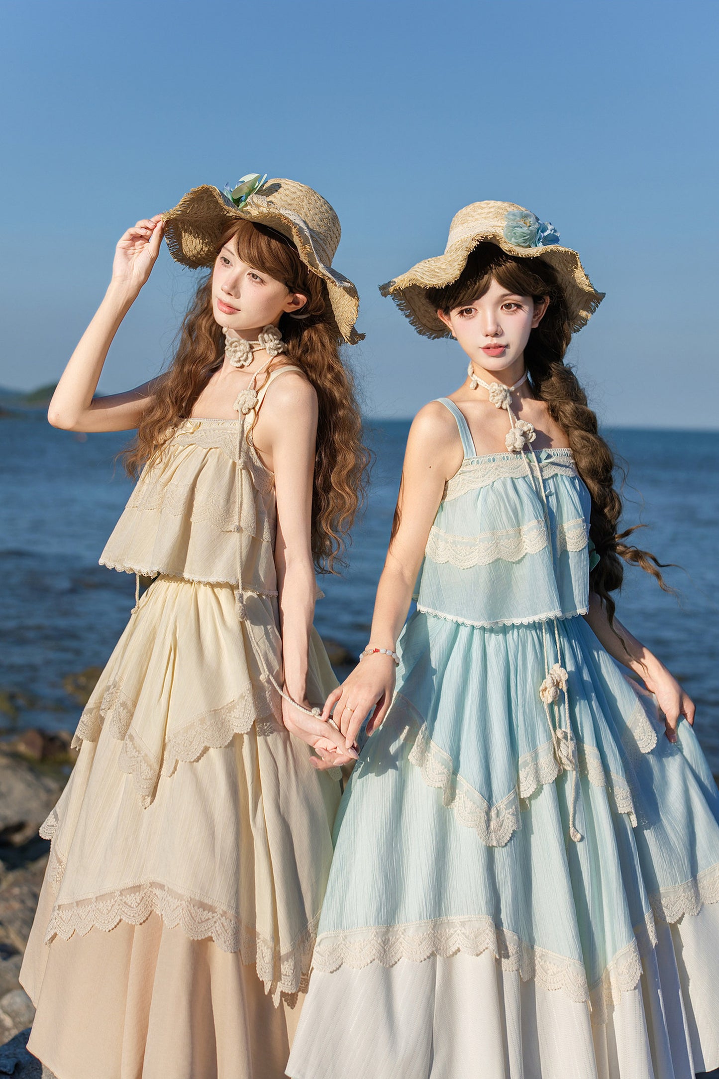 Twin Camisole And Irregular Hem Skirt Set-Up