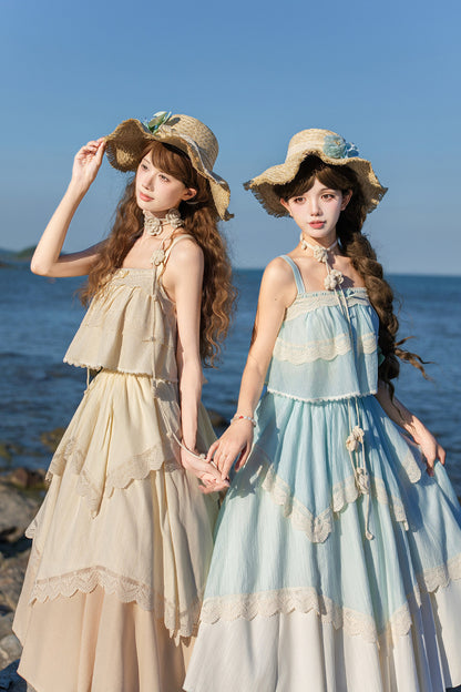 Twin Camisole And Irregular Hem Skirt Set-Up