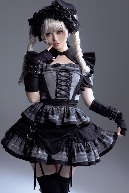 ミッドナイト小悪魔チェックアイドルロリータドレス