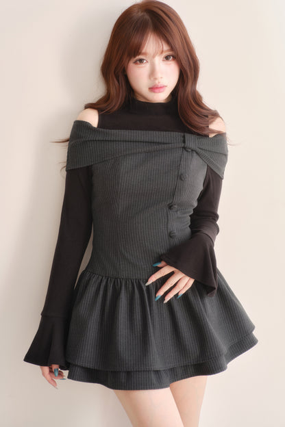 Long Sleeve Knitted Striped Dress