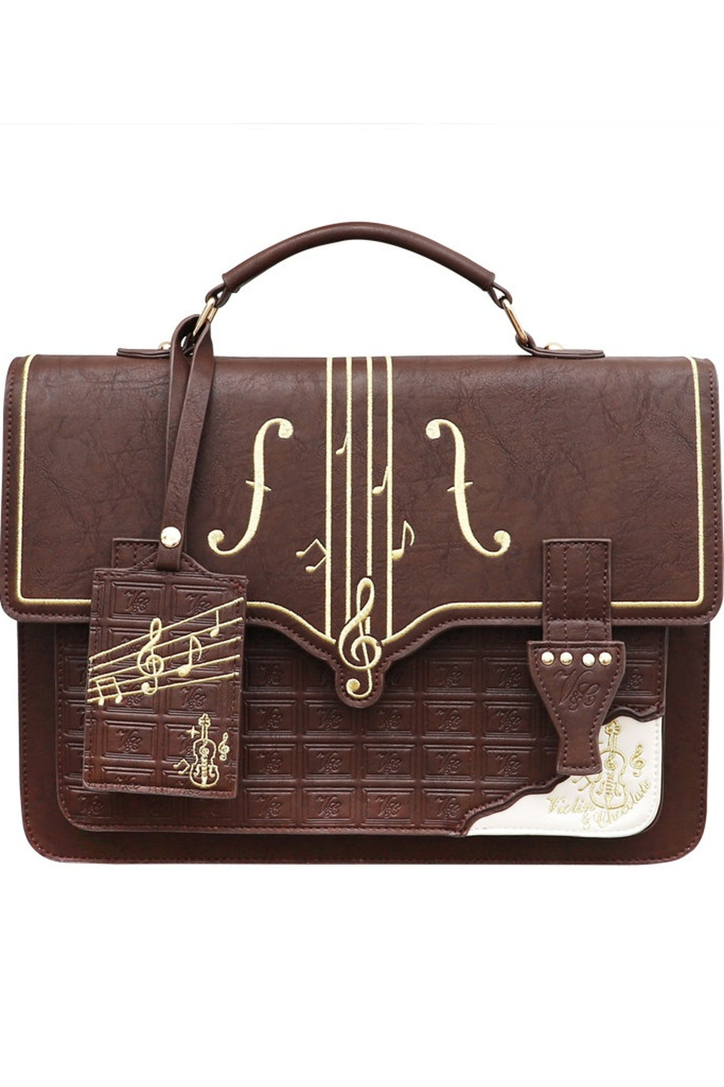 Chocolate Embroidered School Bag