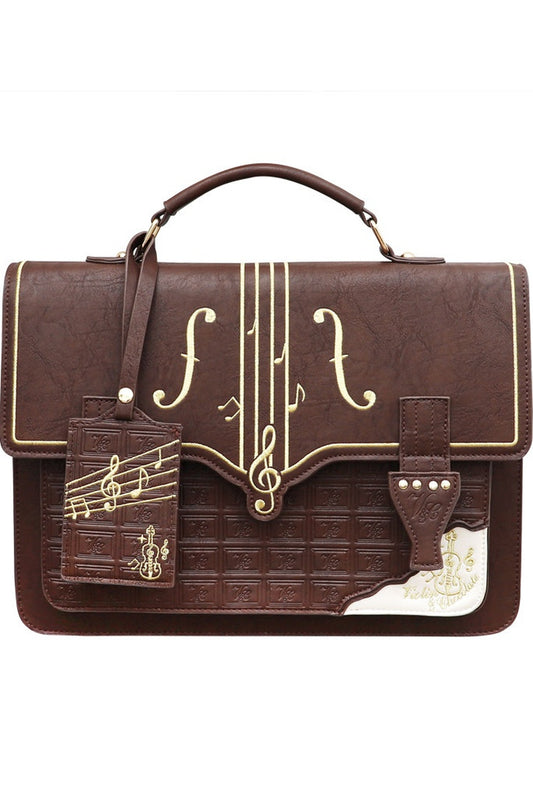 Chocolate Embroidered School Bag