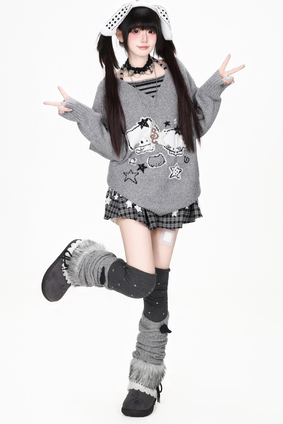 Striped Cat Knit Sweater