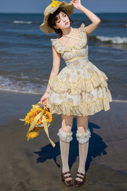 Sunflower Garden Ruffle Dress Set