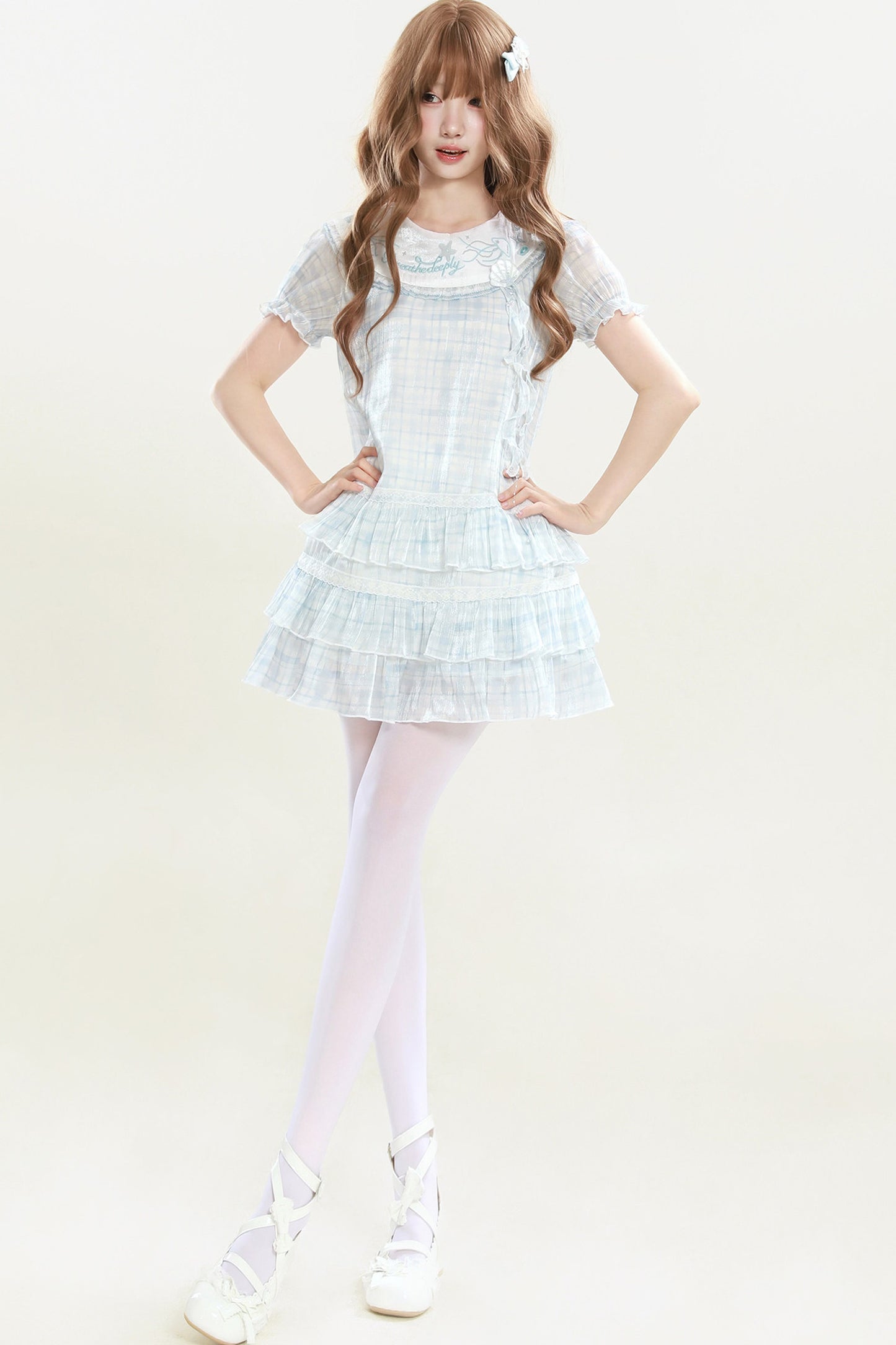 マーメイドブループリンセスフリルワンピース