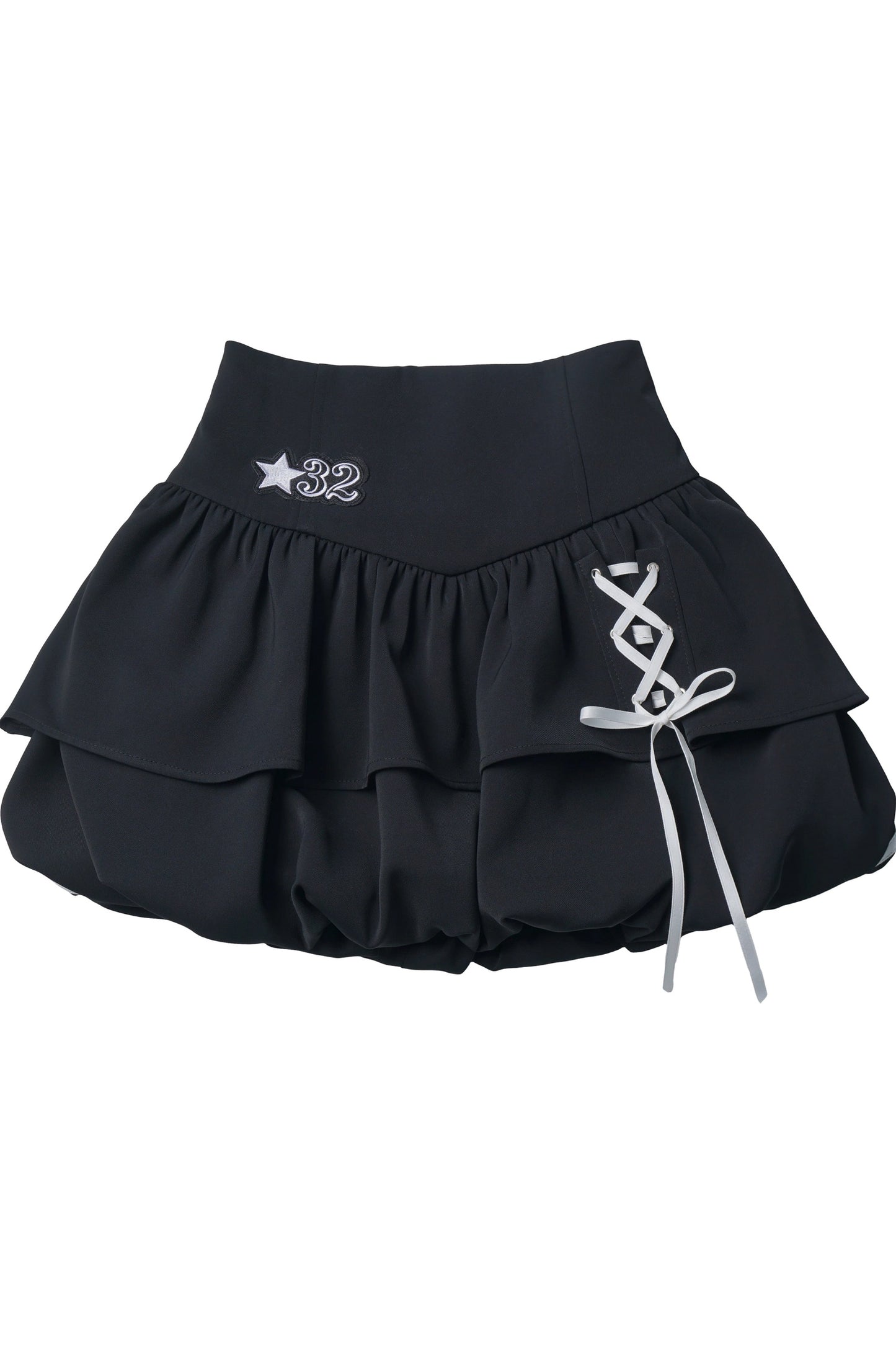 Off-Shoulder Layered Star Graphic Top & Bubble Skirt Set-Up