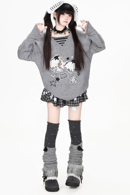 Striped Cat Knit Sweater