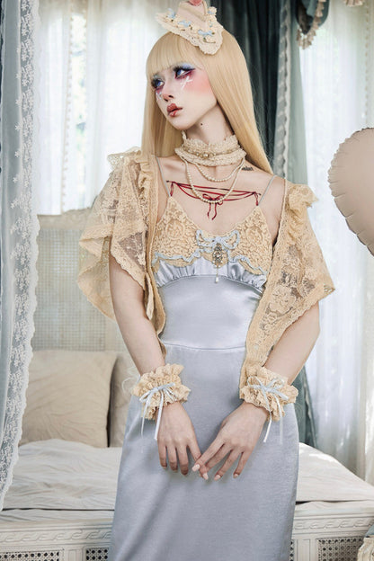 Cream Beige Lace Shawl