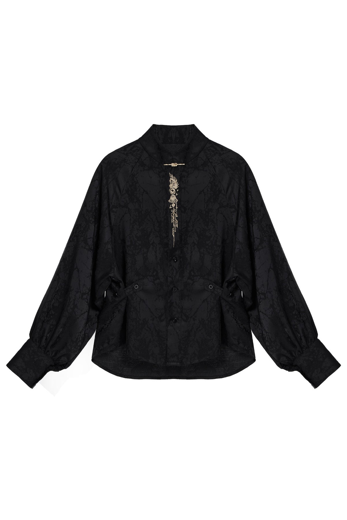 Black White Embroidered Shirt Pants Set-Up