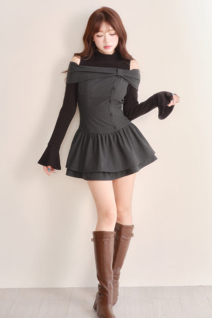 Long Sleeve Knitted Striped Dress