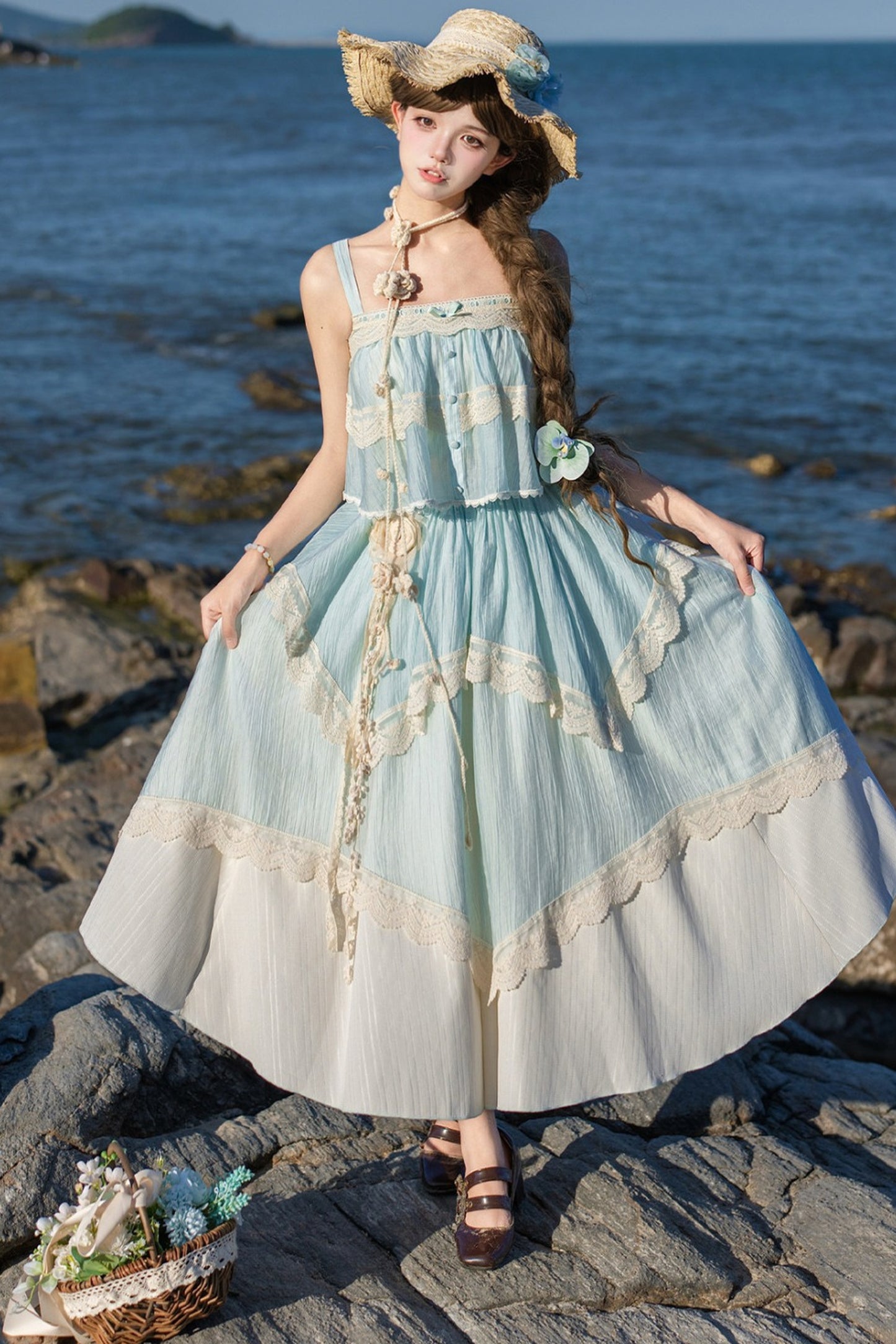 Twin Camisole And Irregular Hem Skirt Set-Up