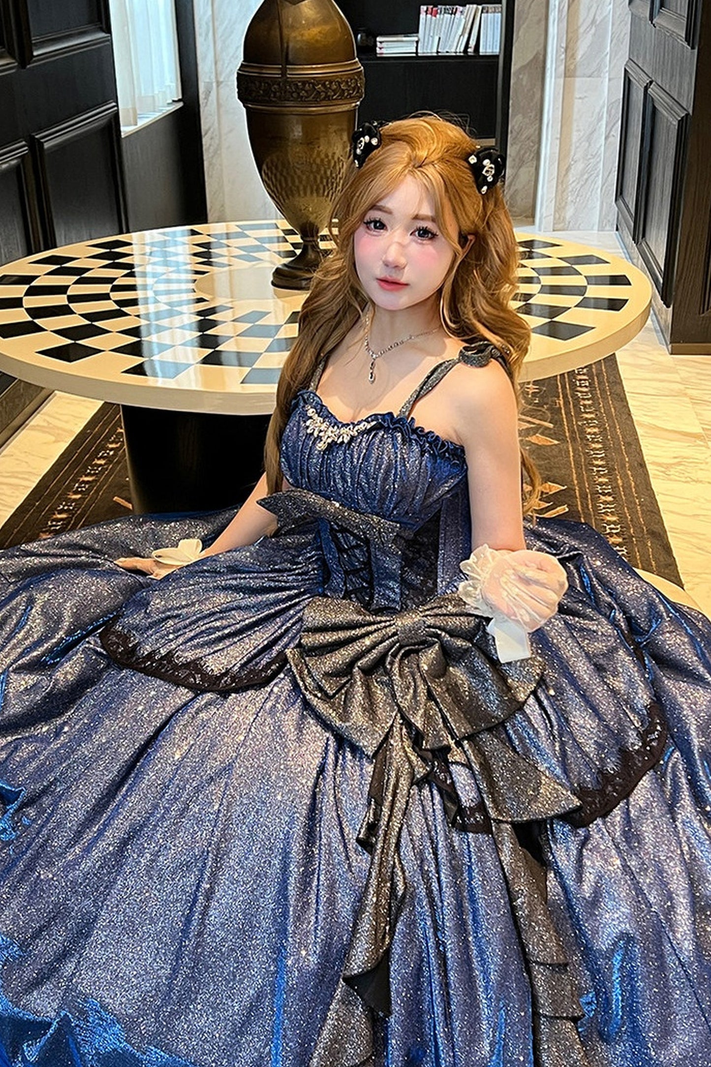 星屑ネイビープリンセスドレス