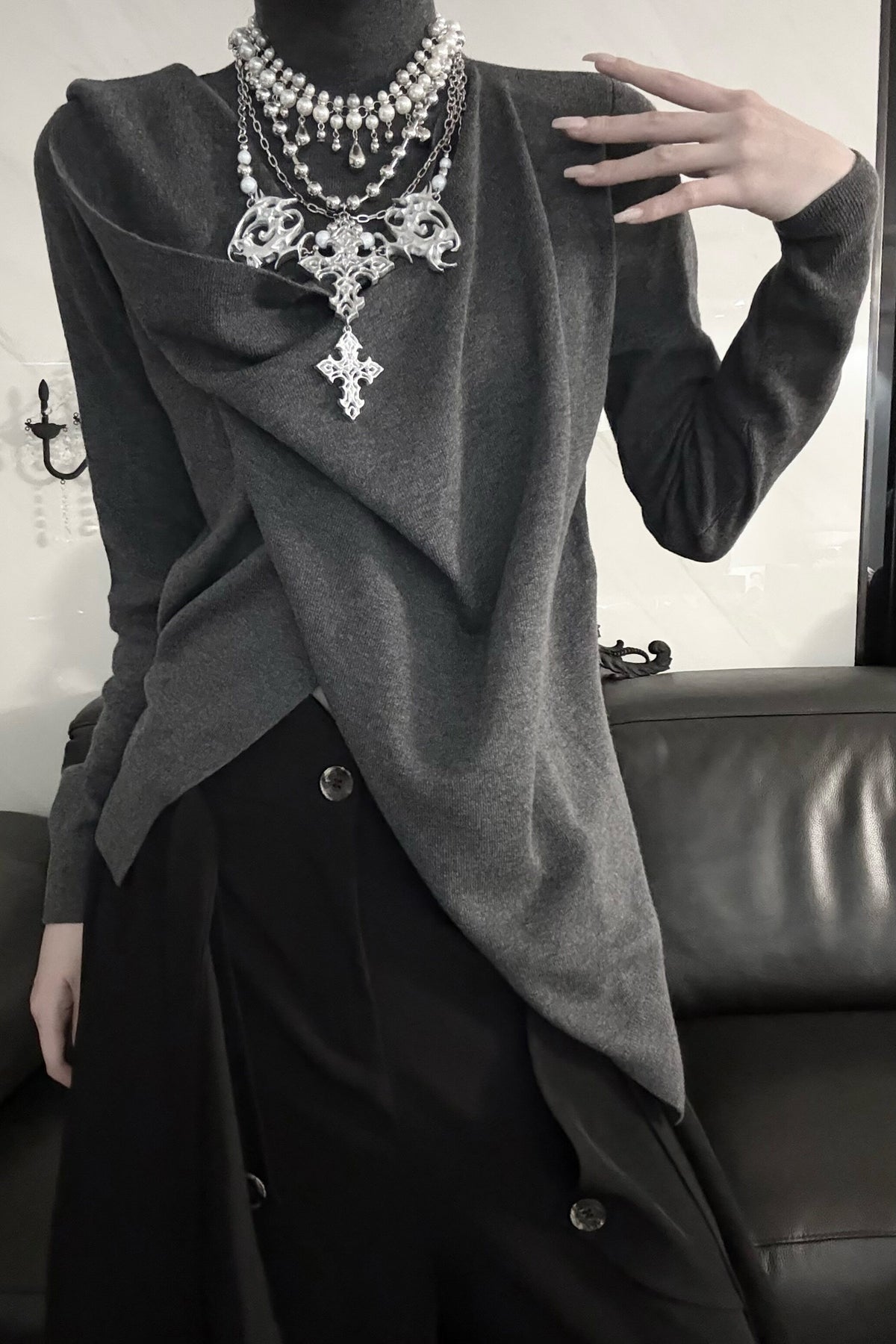Cowl Neck Base Layer Knit Top