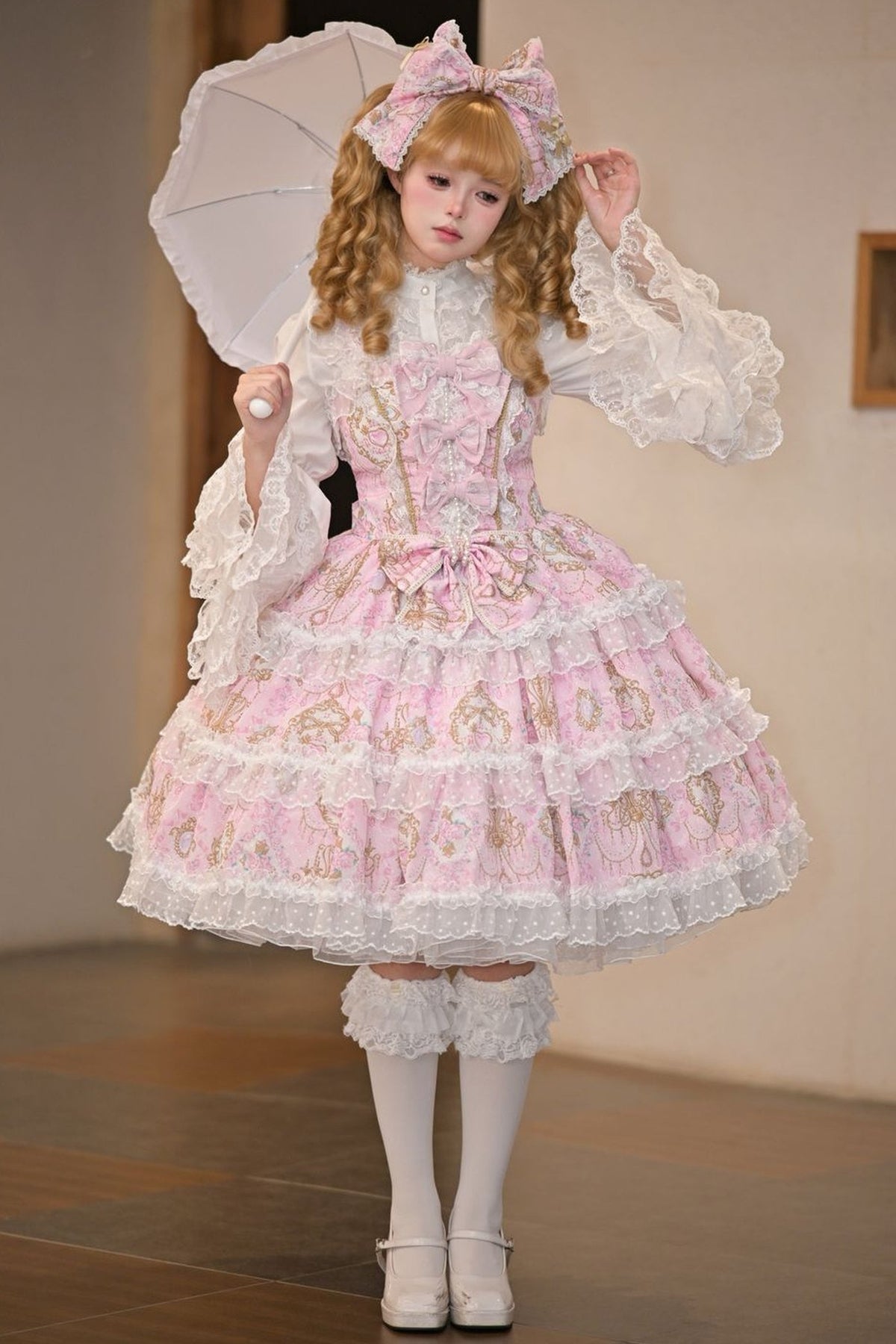 Elegance Floral Wall Doll-Like JSK Dress