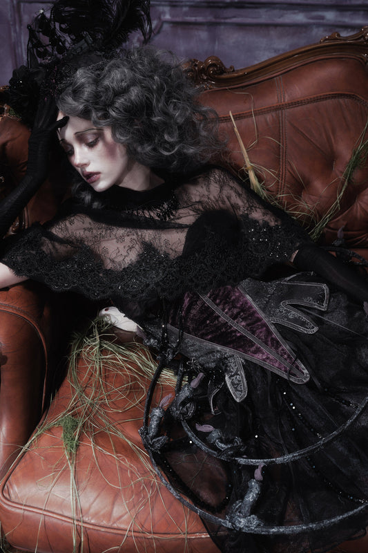 Gothic Black Lace Cape