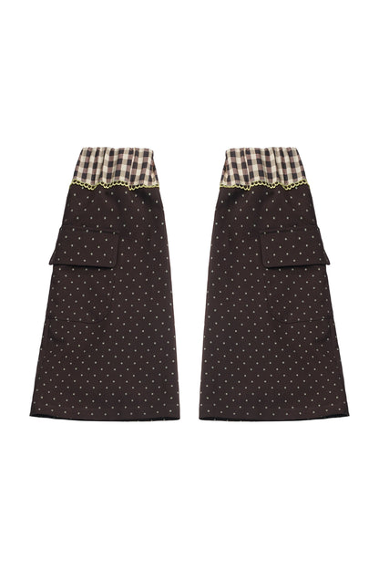Polka Dot Floral Bud Suspender Dress and Long Sleeve Set-Up