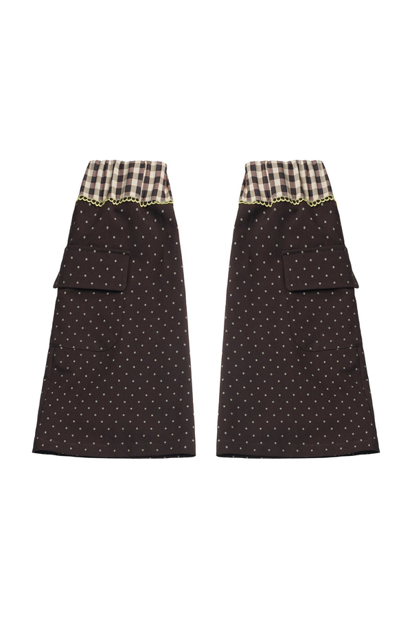Polka Dot Floral Bud Suspender Dress and Long Sleeve Set-Up
